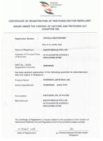 NEA Registration Cert - Temphos Larvicidal oil