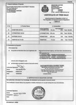 Certificate of Free Sale